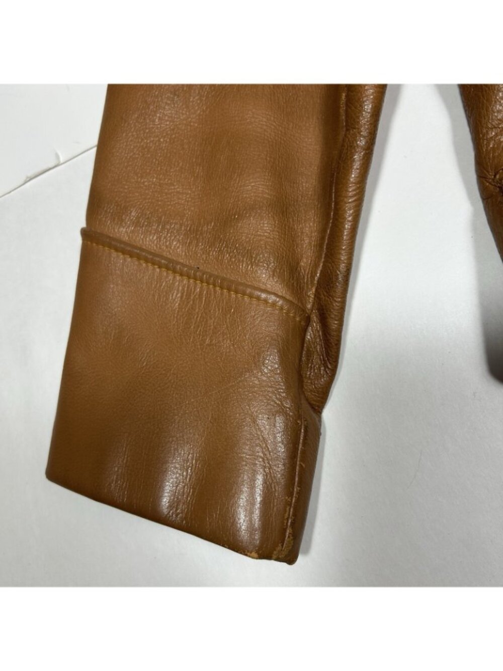 VTG 70s Women Brown Fringe Soft Leather Jacket Belted Lined Sz M ? Flaw Read - Picture 8 of 16